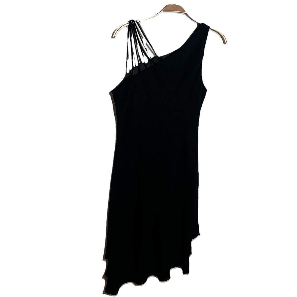 VTG 90s Y2K Jones New York Black Midi Dress 10 Fits 8  Strappy Tiered Whimsigoth